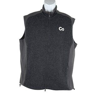 Greyson Sequoia Vest Mens XL Charcoal Black Wool Blend Full Zip Golf CJ-2311